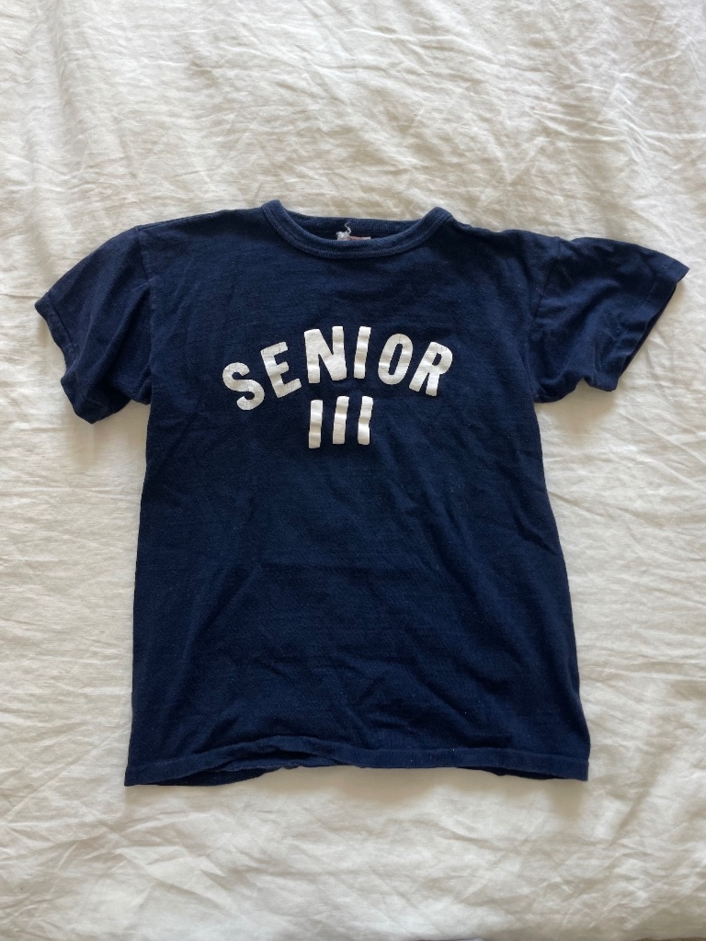 Vintage 50s 60s Navy Cotton “Senior” Baby Tee
